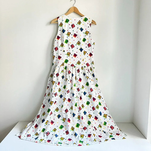 Vintage Lori Ann for Eaton's  Deadstock Floral sleeveless Midi Dress M/L - Picture 4 of 6